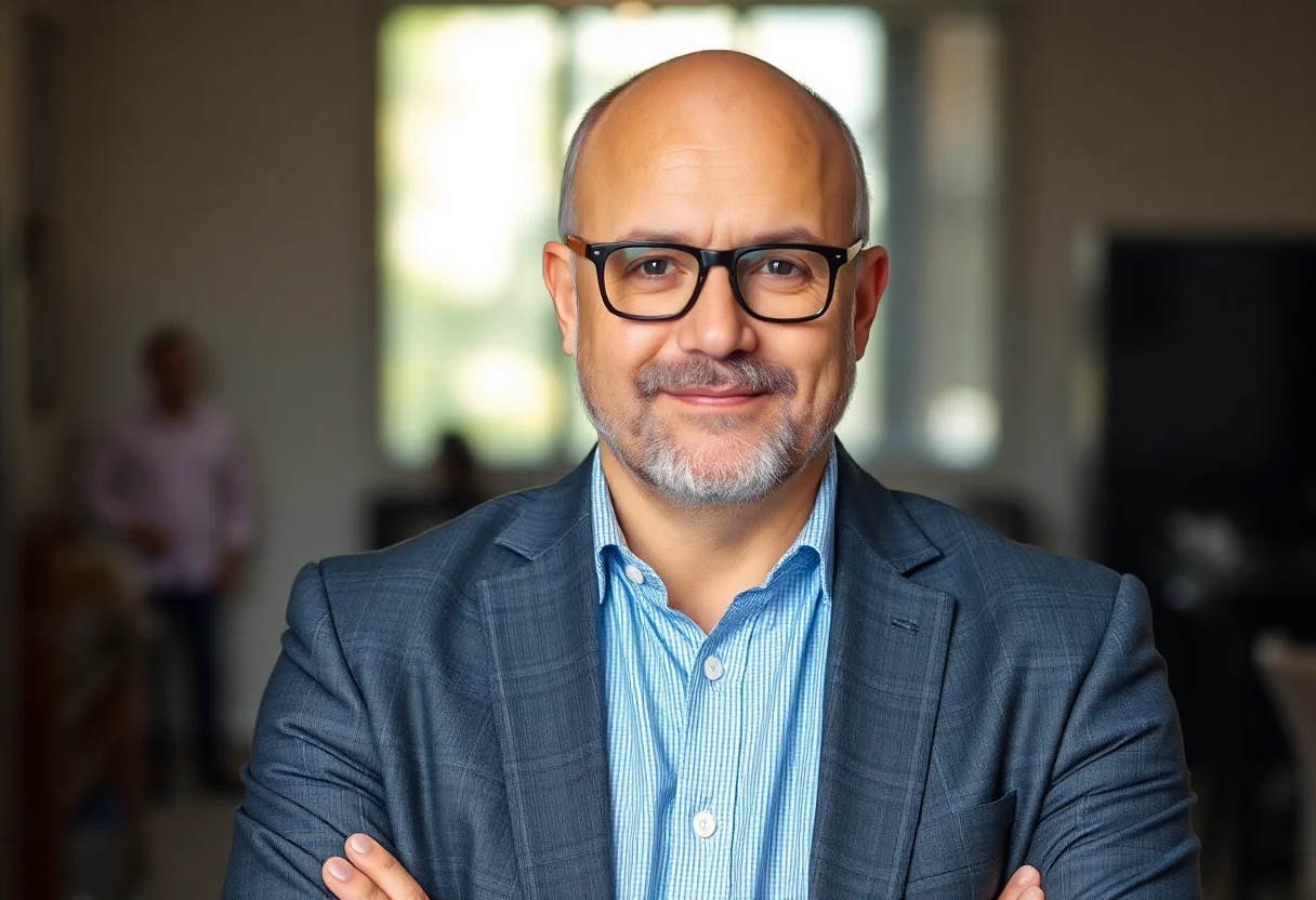 Portrait of a man with glasses, the translation lead
