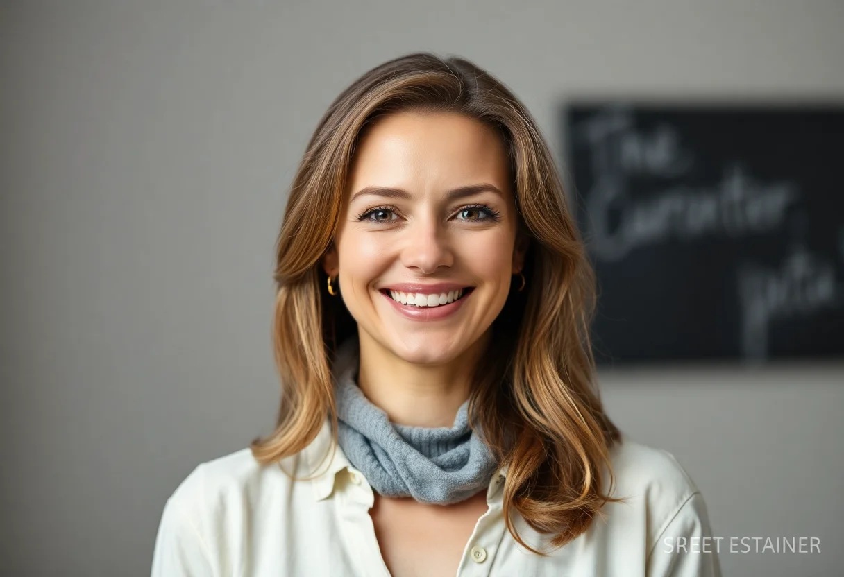 Portrait of a smiling woman, the head curator